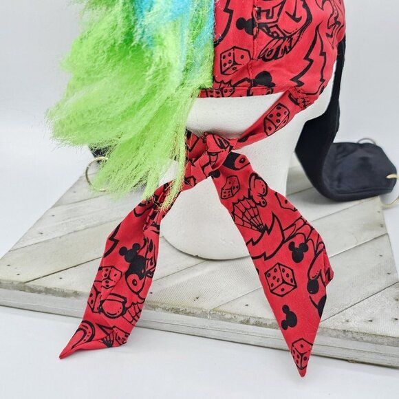 Disney Parks Rebel Goofy Mohawk Bandana Hat One Size Adult Green Blue Faux Hair main image 13